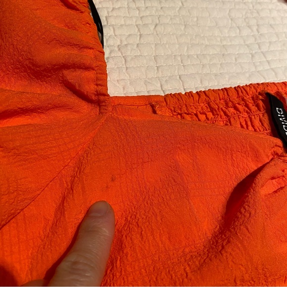 H&M Balloon-Sleeved Cropped Blouse Top Orange Size M Rave Festival Tie Front - Picture 12 of 12